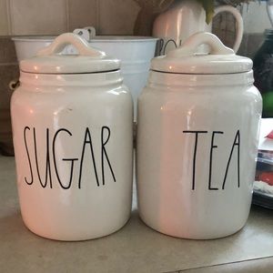 Rae Dunn Small Sugar and Tea Canisters
